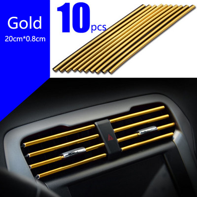 10 vnt 20 cm universalus automobilio oro kondicionieriaus išėjimas Dekoratyvinis U formos lipdymas apdailos juostelės Dekoras Automobilio salono stiliaus priedai