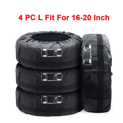 1/4 DB autógumi-takaró tok poliészter autókerék gumiabroncsok tárolótáskák járműgumi-tartozékok porálló védő burkolat