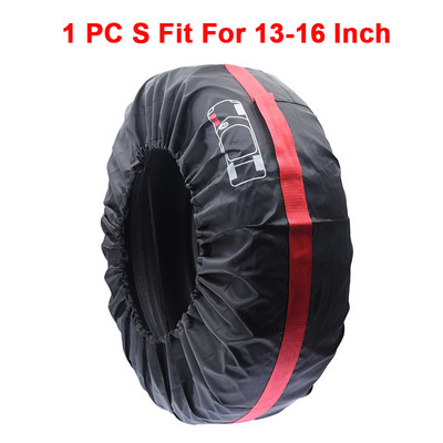 1/4 DB autógumi-takaró tok poliészter autókerék gumiabroncsok tárolótáskák járműgumi-tartozékok porálló védő burkolat