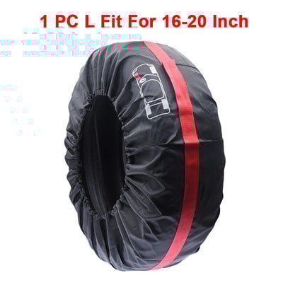 1/4 DB autógumi-takaró tok poliészter autókerék gumiabroncsok tárolótáskák járműgumi-tartozékok porálló védő burkolat