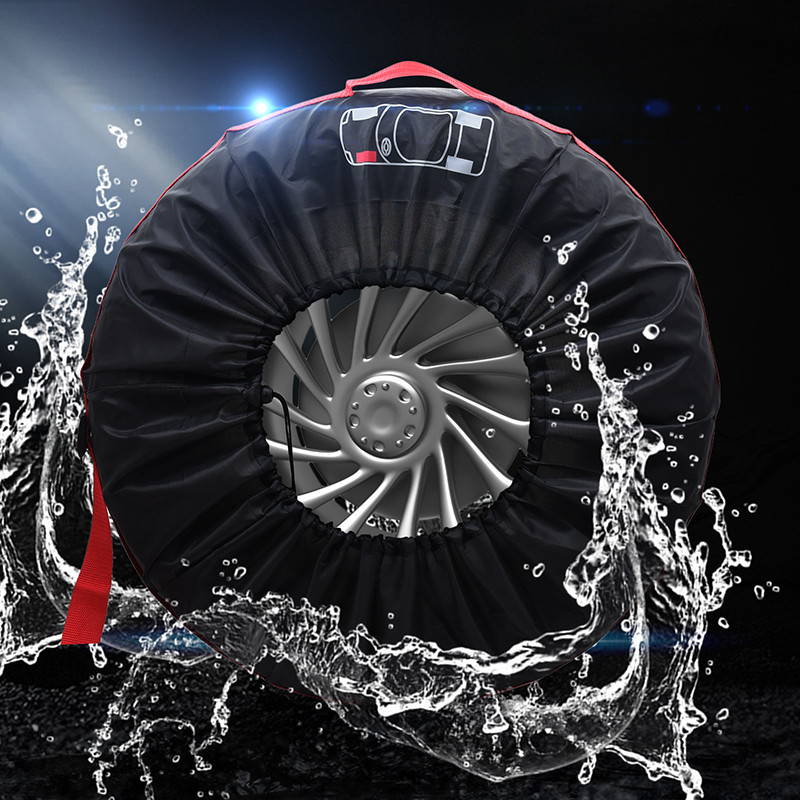 1/4 DB autógumi-takaró tok poliészter autókerék gumiabroncsok tárolótáskák járműgumi-tartozékok porálló védő burkolat