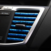 10 vnt. automobilio oro kondicionieriaus oro išleidimo angos dekoravimo šviesi juosta, oro išleidimo angos dekoravimo spaustuko juosta, spalvos juostos modifikuotos interjero detalės