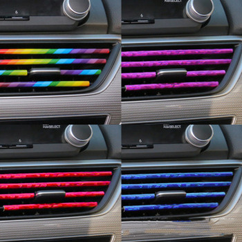 10 τμχ Κλιματιστικό αυτοκινήτου Διακόσμηση εξόδου αέρα Φωτεινή μπάρα, Μπάρα κλιπ διακόσμησης εξόδου αέρα, Εσωτερικές προμήθειες Τροποποιημένη μπάρα χρώματος