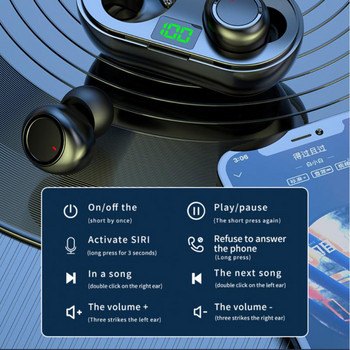 Y60 Ασύρματο ακουστικό Bluetooth5.3 Ψηφιακή οθόνη Αθλητικά ακουστικά αφής Φωνητικός έλεγχος Έξυπνη μείωση θορύβου Ακουστικό μέσα στο αυτί