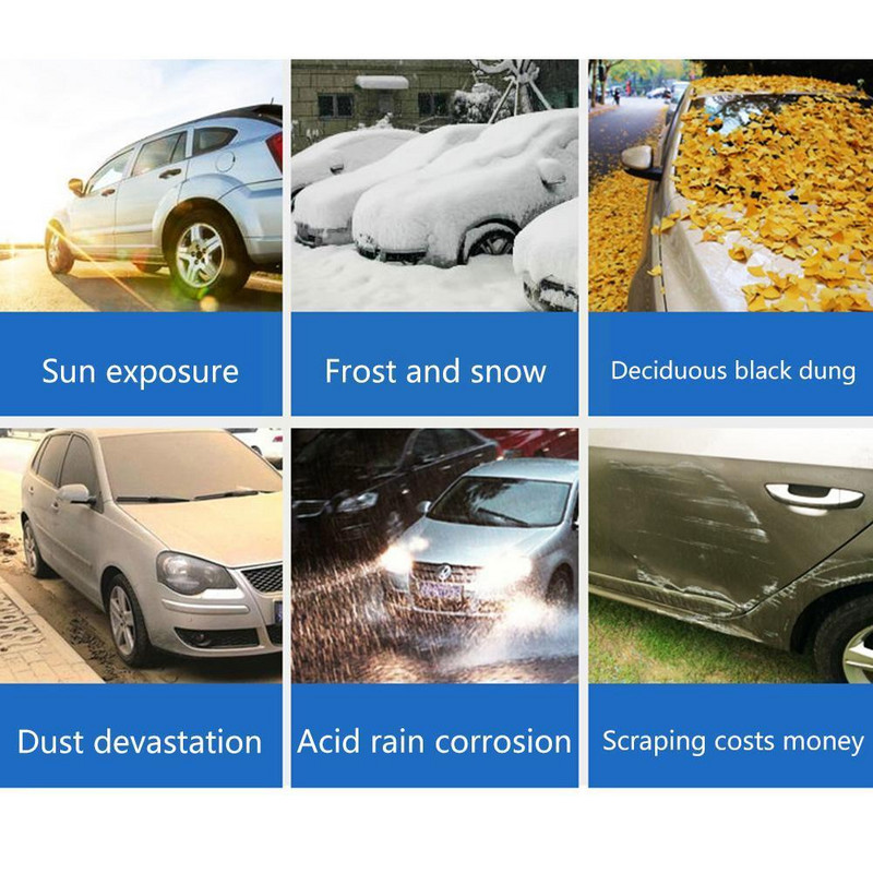 Universalus automobilio dangtis automobilio lango skėtis nuo saulės automobilio hečbeko SUV Pe išorinė plėvelė, atspari vandeniui, dulkėms, nepralaidi lietaus, automatinė sniego danga automobiliui