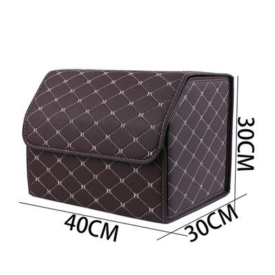 Automobilio bagažinės laikymo dėžutė su dangteliu Sulankstomas PU odinis krepšys didelės talpos laikymo dėžutė Automobilio bagažinės priedų laikiklis