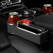 Automobilio sėdynės tarpo saugojimo dėžutė Automobilinis laikiklis su įkroviklio laidu, dviguba USB prievado greito įkrovimo automobilių salono priedai