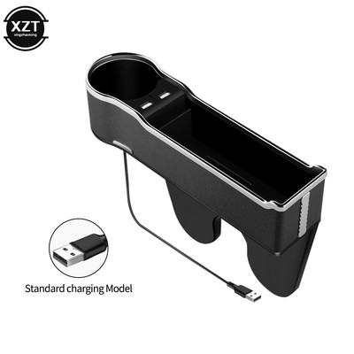 Automobilio sėdynės tarpo saugojimo dėžutė Automobilinis laikiklis su įkroviklio laidu, dviguba USB prievado greito įkrovimo automobilių salono priedai