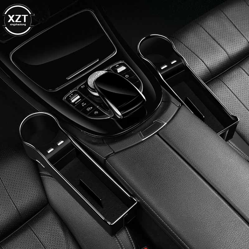 Automobilio sėdynės tarpo saugojimo dėžutė Automobilinis laikiklis su įkroviklio laidu, dviguba USB prievado greito įkrovimo automobilių salono priedai