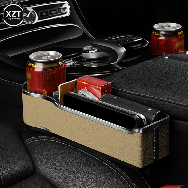 Automobilio sėdynės tarpo saugojimo dėžutė Automobilinis laikiklis su įkroviklio laidu, dviguba USB prievado greito įkrovimo automobilių salono priedai