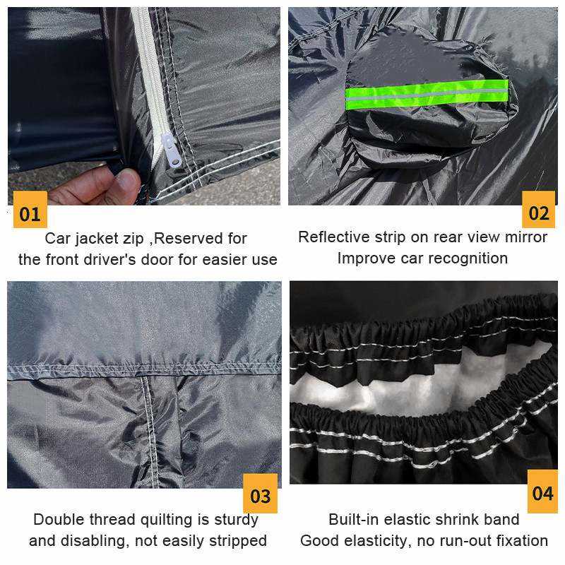 190T Plus Husa Auto Protectie Exterioara Husa Exterioara Completa pentru Zapada Parasolar Husa de Protectie Antipraf Universal Pentru Patru Sezoane