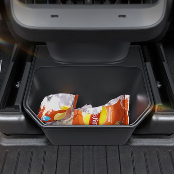Кутия за съхранение на задната седалка на автомобила за Tesla Model Y TPE Кошче за боклук под седалката Кутия за автоматичен органайзер Модел Y 2023 Интериорни автомобилни аксесоари