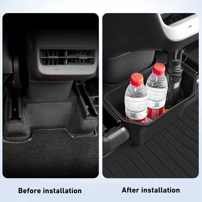 Automobilio galinės sėdynės laikymo dėžė, skirta Tesla modeliui Y TPE po sėdyne, šiukšliadėžė, automobilio tvarkyklės dėžutė, modelis Y 2023, salono automobilio priedai