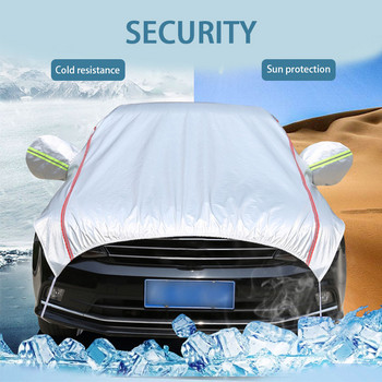 Универсален капак за половин кола Водоустойчив външен капак Oxford Sun Rain UV защита Прахоустойчив Снегоустойчив капак за каросерия на автомобил за SUV седан