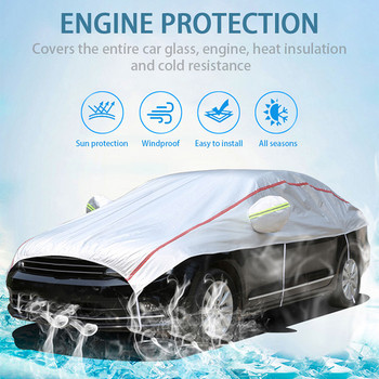 Universal κάλυμμα μισού αυτοκινήτου αδιάβροχο εξωτερικό κάλυμμα Oxford Sun Rain Uv Προστασία Αδιάβροχο κάλυμμα αμαξώματος αυτοκινήτου για SUV Sedan