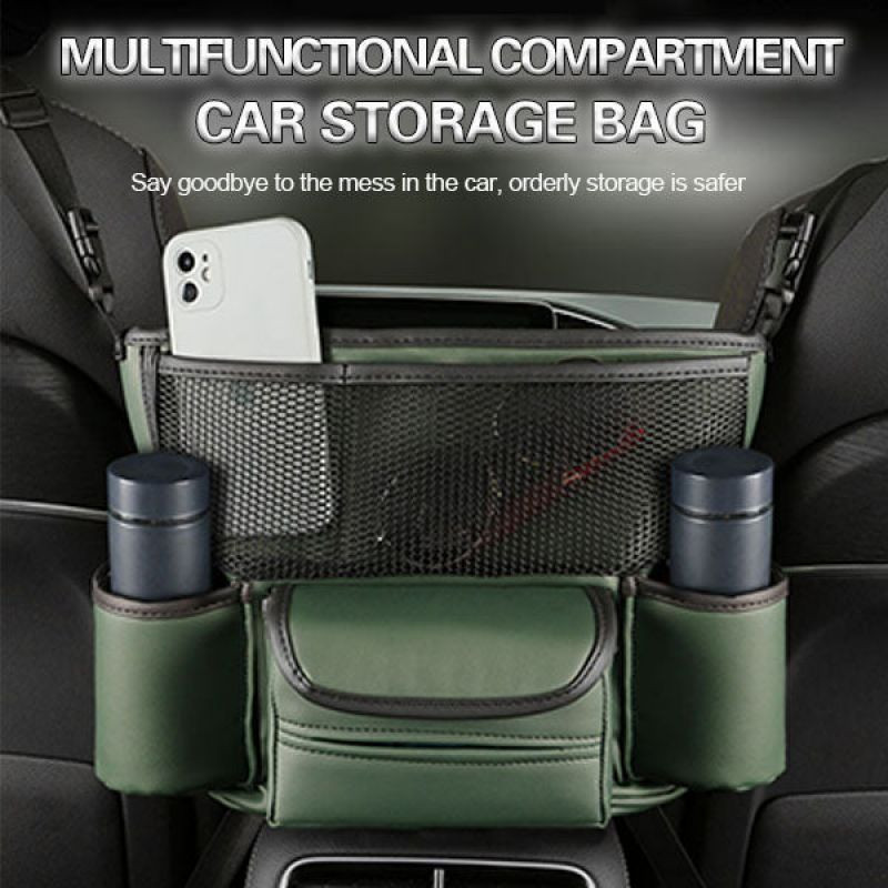 Mintiml® Car Μεγάλης χωρητικότητας Pu Storage Τσάντα Αυτοκινήτου Μπροστινό Κάθισμα Μεσαία Αποθηκευτική Τσάντα Αυτόματη Κεντρική Κονσόλα Tissue Organizer Αποθήκευση Tyding