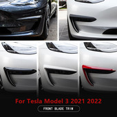 Decorație lamă față pentru Tesla Model 3 2021 Capac far de ceață Fibră de carbon mată ABS Negru Alb Accesorii auto Model3 Three
