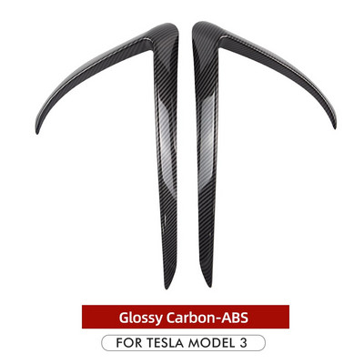 Decorație lamă față pentru Tesla Model 3 2021 Capac far de ceață Fibră de carbon mată ABS Negru Alb Accesorii auto Model3 Three
