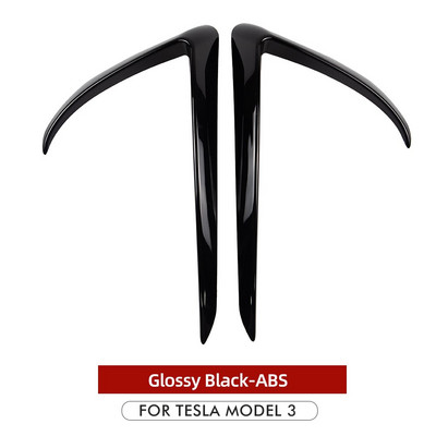 Decorație lamă față pentru Tesla Model 3 2021 Capac far de ceață Fibră de carbon mată ABS Negru Alb Accesorii auto Model3 Three