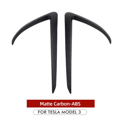 Decorație lamă față pentru Tesla Model 3 2021 Capac far de ceață Fibră de carbon mată ABS Negru Alb Accesorii auto Model3 Three
