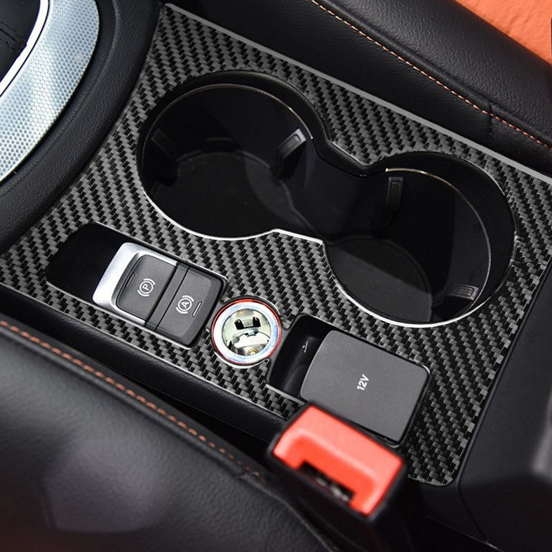 Autocolant din fibră de carbon Schimbator de viteze Capac panou suport pentru pahare de apă pentru Audi Q3 2013 -2018 Autocolant auto Accesorii de interior