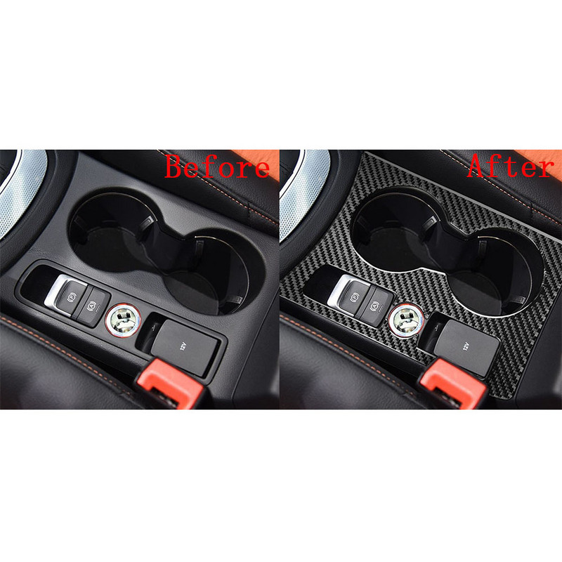 Autocolant din fibră de carbon Schimbator de viteze Capac panou suport pentru pahare de apă pentru Audi Q3 2013 -2018 Autocolant auto Accesorii de interior