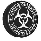 Zombie Outbreak Response Team logója a Jeep Mitsubishi Pajero 4WD RV Tire Protector pótkerék burkolata 14" 15" 16" 17" hüvelyk