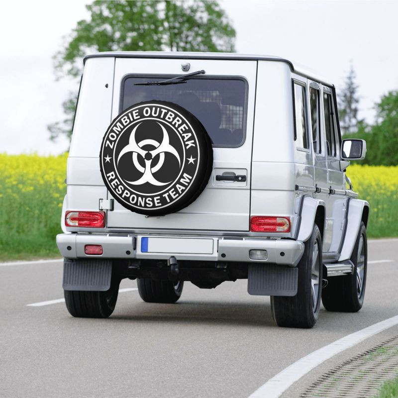 Zombie Outbreak Response Team logója a Jeep Mitsubishi Pajero 4WD RV Tire Protector pótkerék burkolata 14" 15" 16" 17" hüvelyk