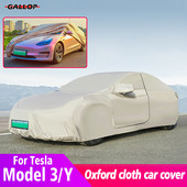 Pentru Tesla Model 3 Model Y Acoperire completă Husă mașină din pânză Oxford în aer liber Protecție împotriva prafului UV Kit impermeabil Accesorii de decorare