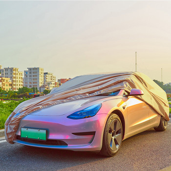 Για Tesla Model 3 Model Y Πλήρης κάλυψη Oxford Υφασμάτινο κάλυμμα αυτοκινήτου για εξωτερικούς χώρους Προστασία από τη σκόνη UV Αδιάβροχο κιτ διακόσμησης Αξεσουάρ