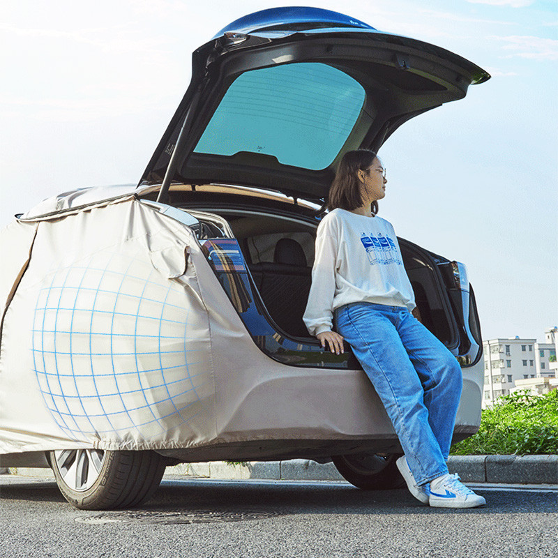 Pentru Tesla Model 3 Model Y Acoperire completă Husă mașină din pânză Oxford în aer liber Protecție împotriva prafului UV Kit impermeabil Accesorii de decorare