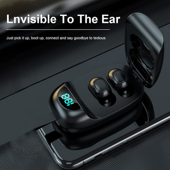 JS25 TWS Нов стил Безжични слушалки Binaural Mini Sports Интелигентен LED цифров дисплей 5.0 Bluetooth HiFi качество на звука