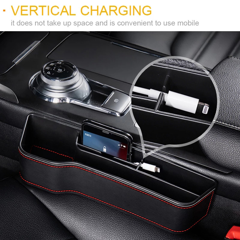 Automobilinės sėdynės plyšio laikymo dėžutė Sėdynės tarpo išpjova Kišenės gaudyklė Universali automobilinės kėdutės laikiklio kortelė Telefono raktų laikiklio kišenė