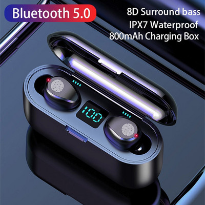 Căști Bluetooth F9-5c cu afișaj digital Sport Touch Reducere zgomot Wireless TWS Binaural In-Ear F9 Căști Bluetooth