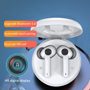Αθλητικά ακουστικά B16 Bluetooth TWS 5.0 ασύρματα σε στερεοφωνικό αυτί μείωση θορύβου αφής ψηφιακή οθόνη αθλητικά ακουστικά