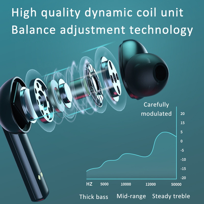 B16 Bluetooth slušalica TWS 5.0 bežična u uhu, stereo dodir, smanjenje buke, digitalni zaslon, sportske slušalice