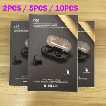 10 τμχ Ασύρματα ακουστικά Y30 TWS Ακουστικά Blutooth Ακουστικά Ακουστικά αφής Ακουστικά χειριστηρίου με κουτί λιανικής Hifi Mini