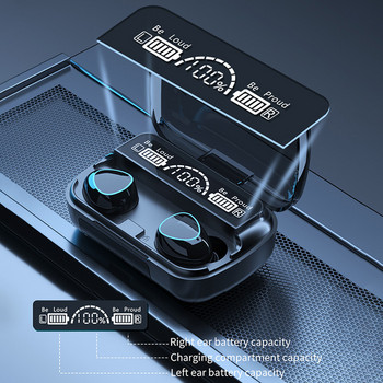 Нов LED дисплей TWS M10 безжични Bluetooth сензорни слушалки за поставяне в ушите Спортни водоустойчиви Bluetooth 5.1 слушалки за мобилни телефони
