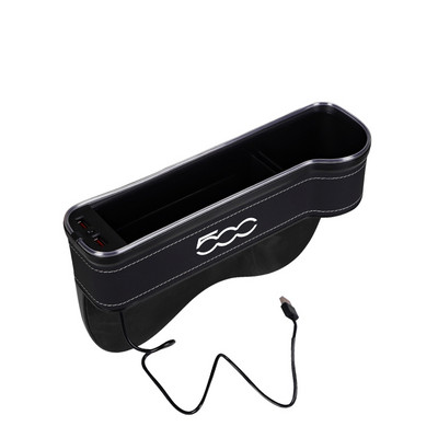 Cutie de depozitare multifuncțională pentru scaunele auto, cutie de depozitare pentru Fiat 500 500C 500X 500L cu încărcare USB Accesorii pentru cutia de depozitare auto