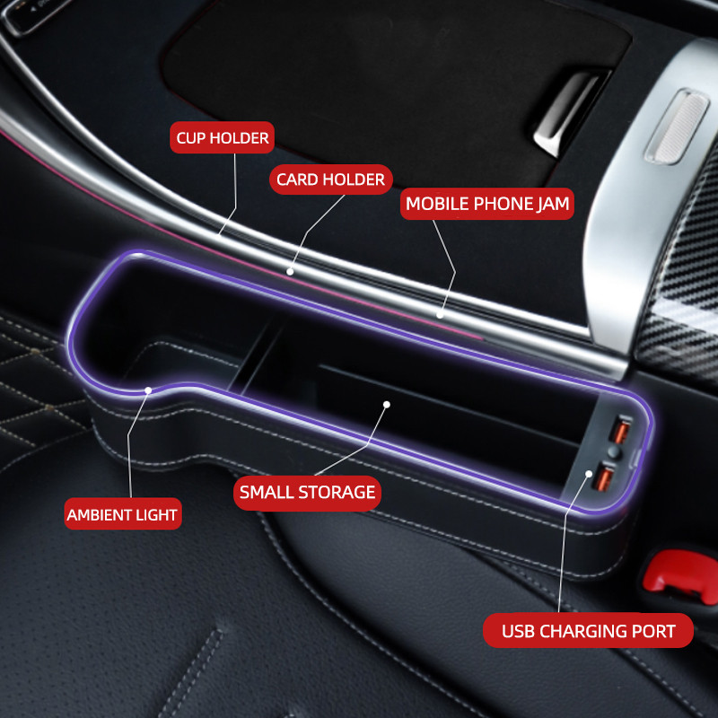 Cutie de depozitare multifuncțională pentru scaunele auto, cutie de depozitare pentru Fiat 500 500C 500X 500L cu încărcare USB Accesorii pentru cutia de depozitare auto