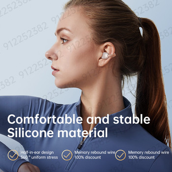 Ακουστικά Real Bone Conduction Ακουστικά Bluetooth 5.3 Αδιάβροχα αθλητικά ακουστικά με μικρόφωνο για προπόνηση τρέξιμο οδήγηση