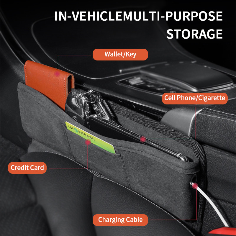 Scaun auto 4 culori Slit Gap Gap Buzunar Organizator auto Depozitare Scaun șofer multifuncțional blană Piele articole diverse Genți Accesorii auto