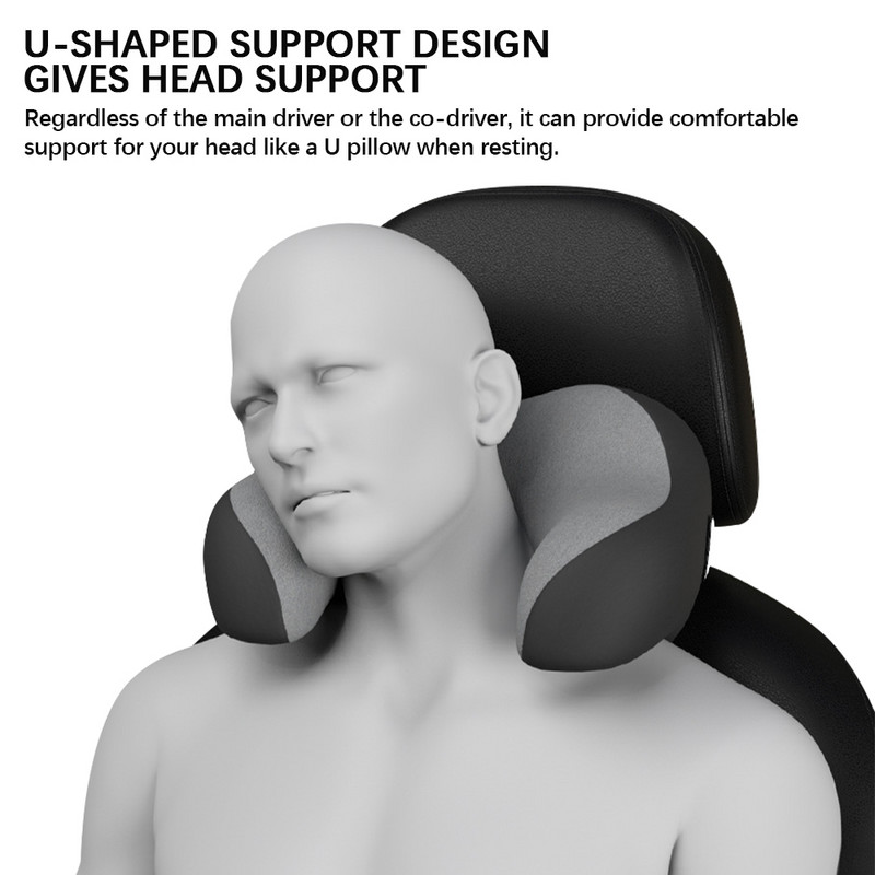 Galvos atramos pagalvė automobilinei kėdutei Atminties putplasčio kaklo atramos pagalvė, skirta kaklo skausmui malšinti poilsiui U formos minkšta kelioninė pagalvė