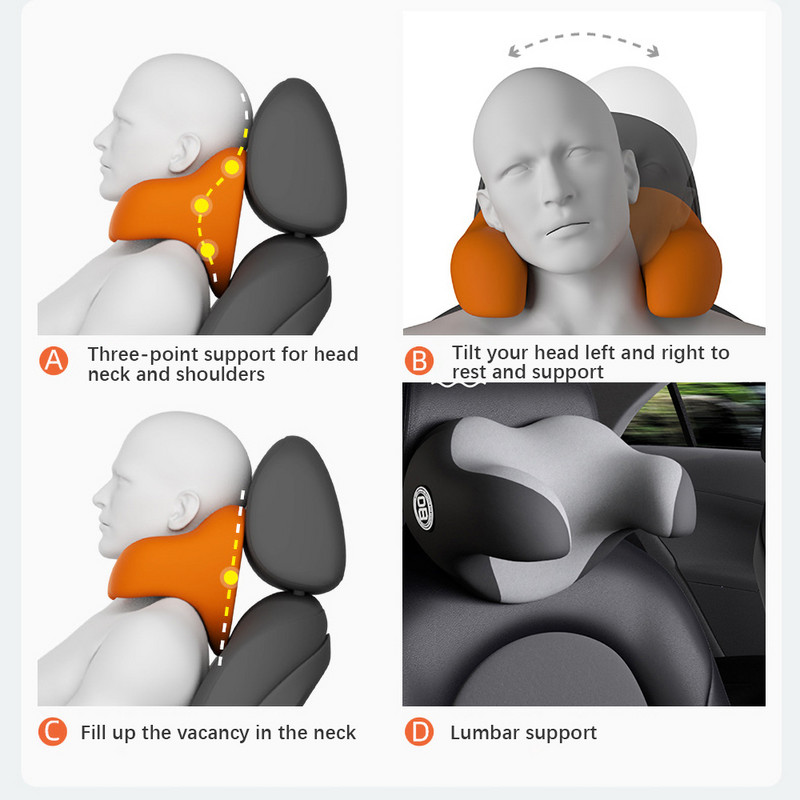 Galvos atramos pagalvė automobilinei kėdutei Atminties putplasčio kaklo atramos pagalvė, skirta kaklo skausmui malšinti poilsiui U formos minkšta kelioninė pagalvė