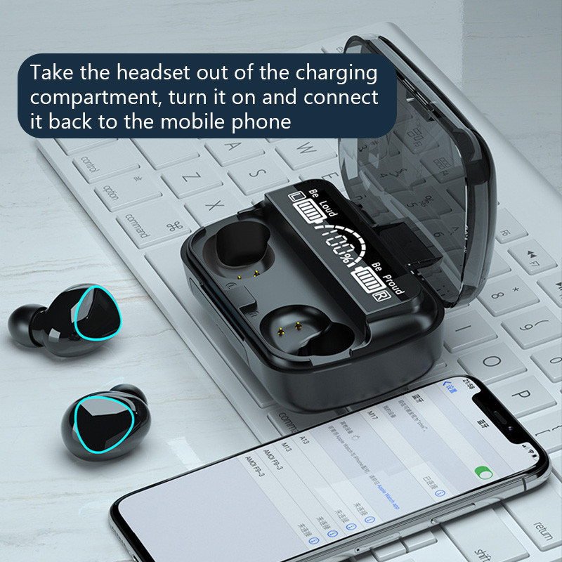 Căști Bluetooth fără fir TWS M10 Afișaj LED Durată mare de viață a bateriei Latență scăzută In-ear Touch Sport Căști impermeabile Bluetooth 5.1