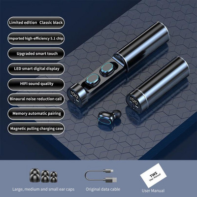 Căști N21 Tws Căști pentru jucători Căști Blutooth V5.2 Căști Bluetooth Căști fără fir cu lanternă Muzică Ear Buds