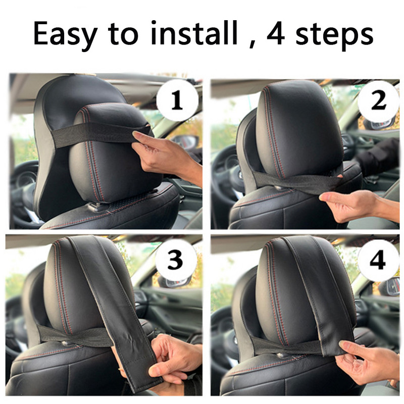 PU Δερμάτινο προσκέφαλο αυτοκινήτου Μαξιλάρι λαιμού Μνήμη Βαμβακερή οσφυϊκή υποστήριξη Αυτόματο στήριγμα λαιμού Μαξιλάρι καθίσματος Μαξιλάρι αυτοκινήτου