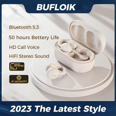 TWS Bone Conduction Bluetooth slušalice 5.3 Ear Clip Earring Bežične slušalice s mikrofonom za smanjenje buke HiFi sportske slušalice