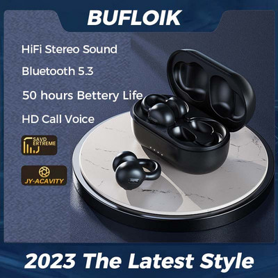 TWS Bone Conduction Bluetooth slušalice 5.3 Ear Clip Earring Bežične slušalice s mikrofonom za smanjenje buke HiFi sportske slušalice