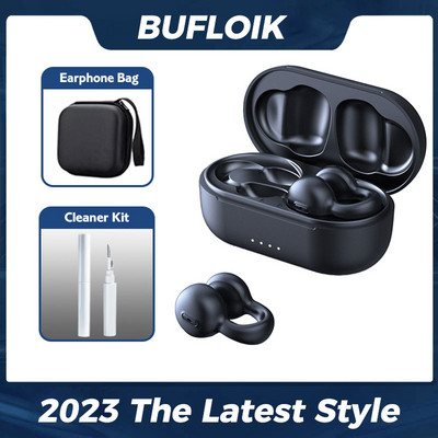 TWS Bone Conduction Bluetooth slušalice 5.3 Ear Clip Earring Bežične slušalice s mikrofonom za smanjenje buke HiFi sportske slušalice